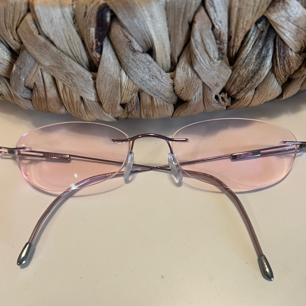 Silhouette Rimless Pink Sunglasses - Picture 7 of 8